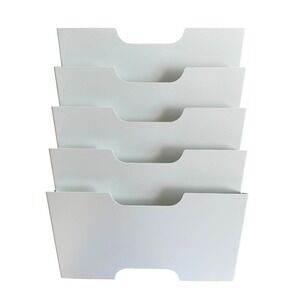 IKEA KVISSLE White Metal Wall Magazine Rack 5 Shelf Letter File Organizer